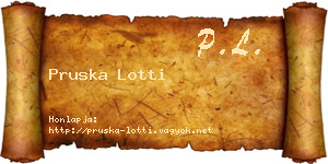 Pruska Lotti névjegykártya